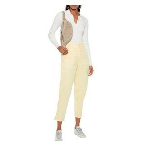 Joie Women's Mirenda Slim Crop Yellow Cargo Pants Size 2